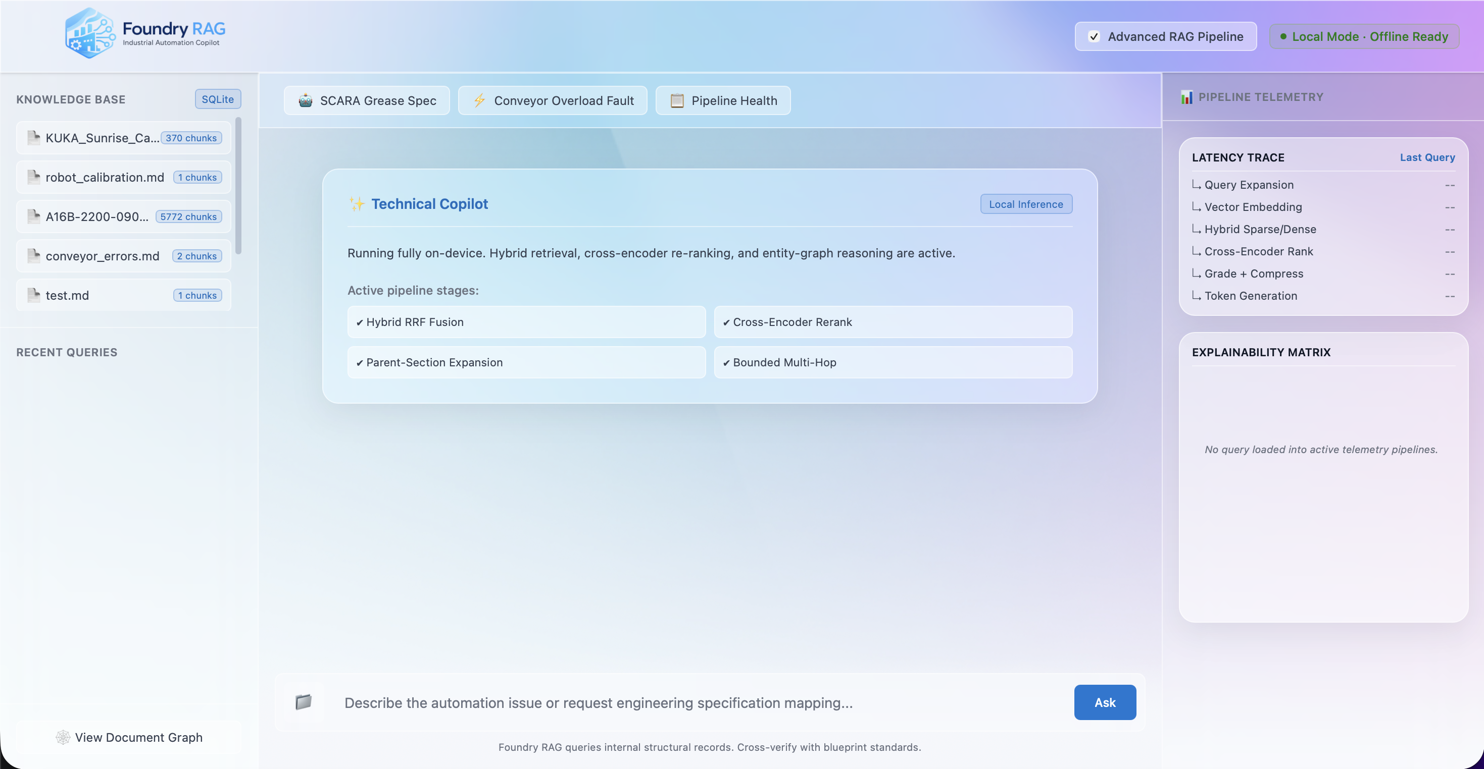 FoundryRAG dashboard